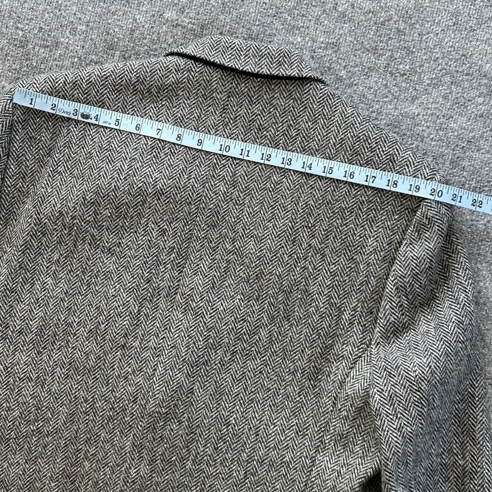 Stafford Sport Coat Mens 48R Gray Harris Tweed Wool Herringbone Blazer Jacket - Picture 10 of 16